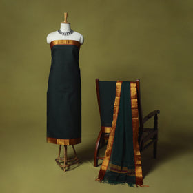 Dharwad Cotton 3pc Unstitched Dress Material Suit Set with Woven Zari Border 84