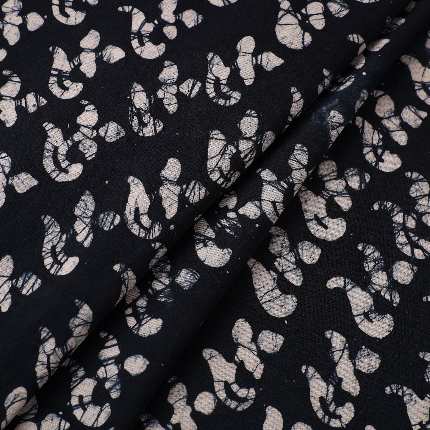 Blue Cotton Hand Batik Print Fabric