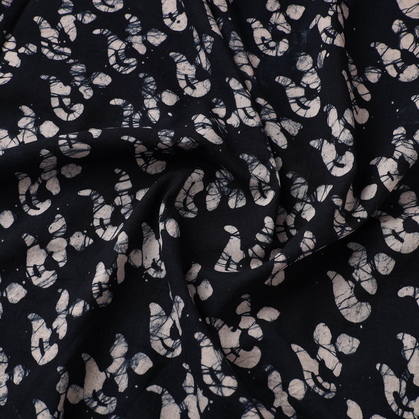 Blue Cotton Hand Batik Print Fabric