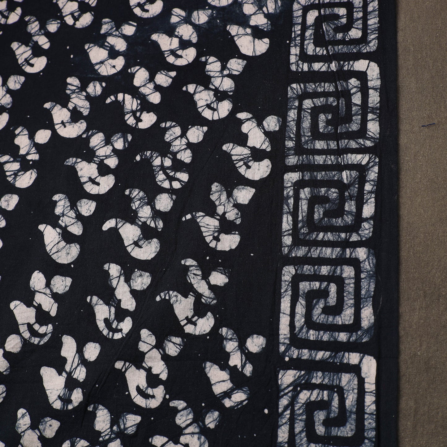 Blue Cotton Hand Batik Print Fabric