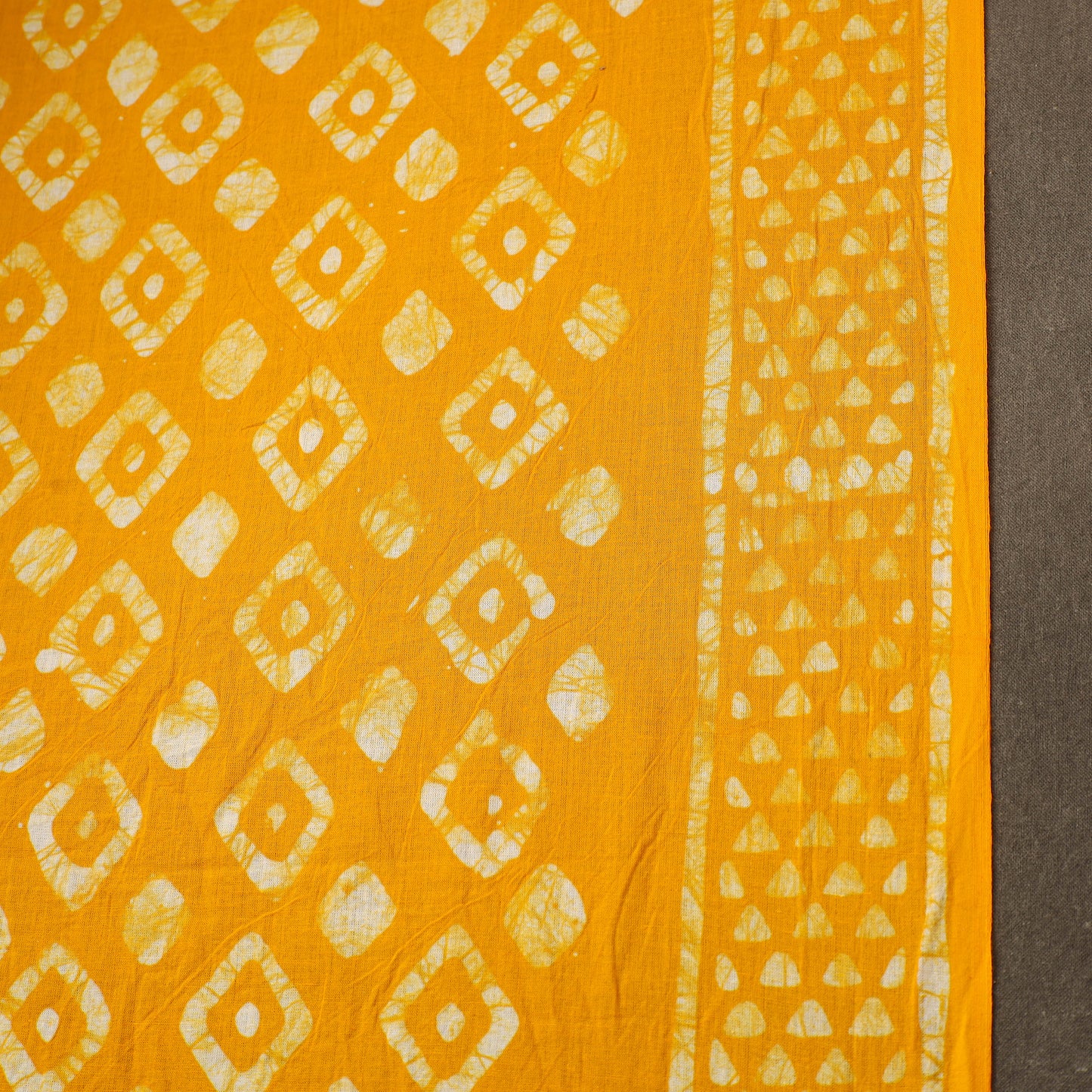Yellow Cotton Hand Batik Print Fabric