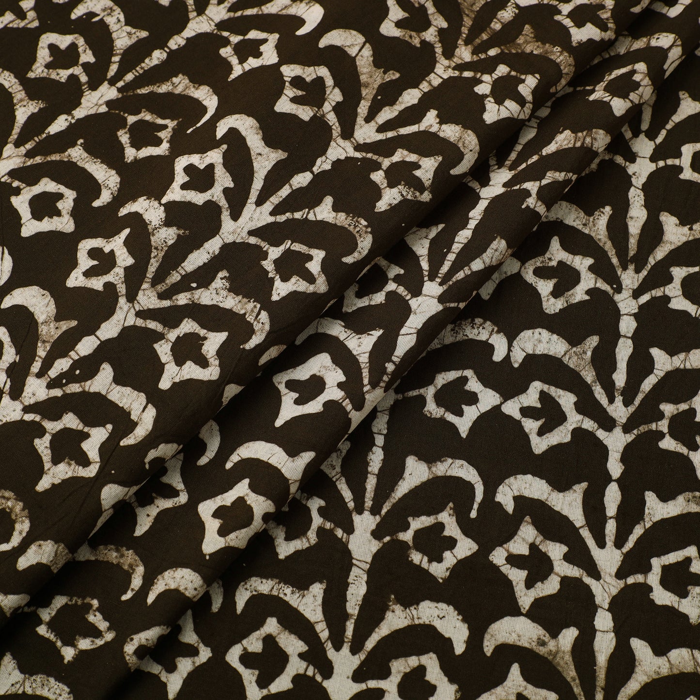 Brown Cotton Hand Batik Print Fabric