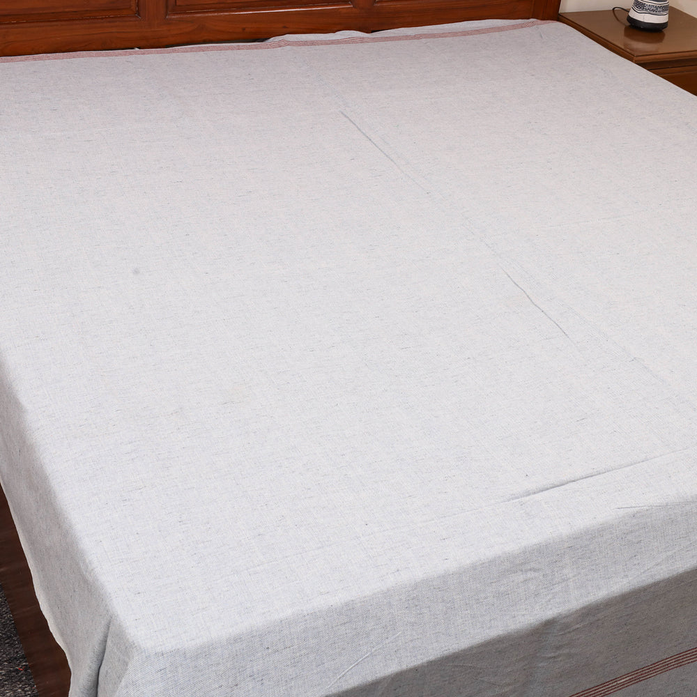 Grey - Plain Cotton Double Handloom Bed Cover (98 x 90 in) 42