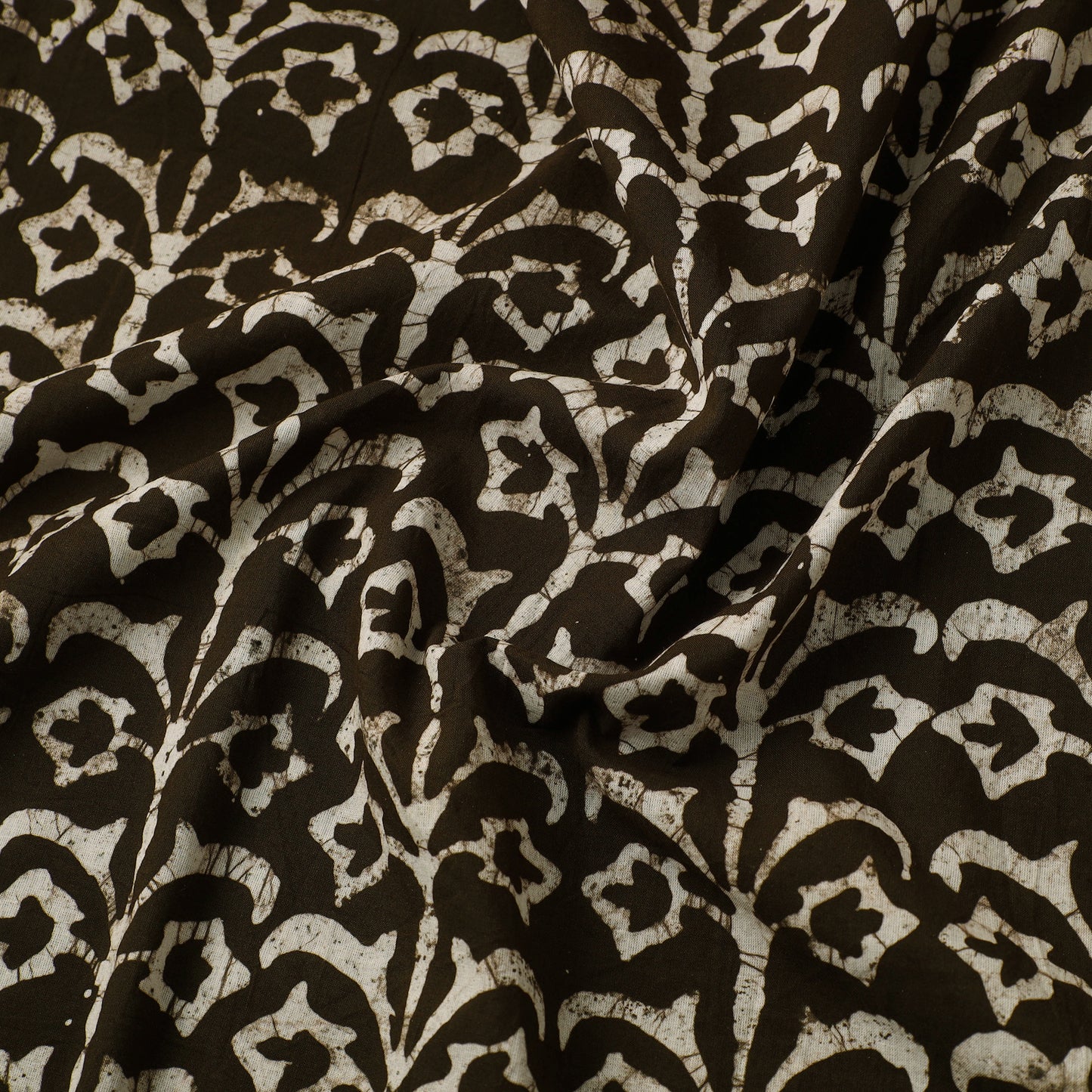 Brown Cotton Hand Batik Print Fabric