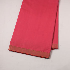 Pink - handloom cotton zari border mangalagiri fabric 18
