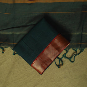 Dharwad Cotton 3pc Unstitched Dress Material Suit Set with Woven Zari Border 85