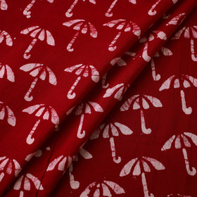 Red Cotton Hand Batik Print Fabric
