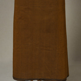 Brown - 3pc unstitched plain dress material with jewellery