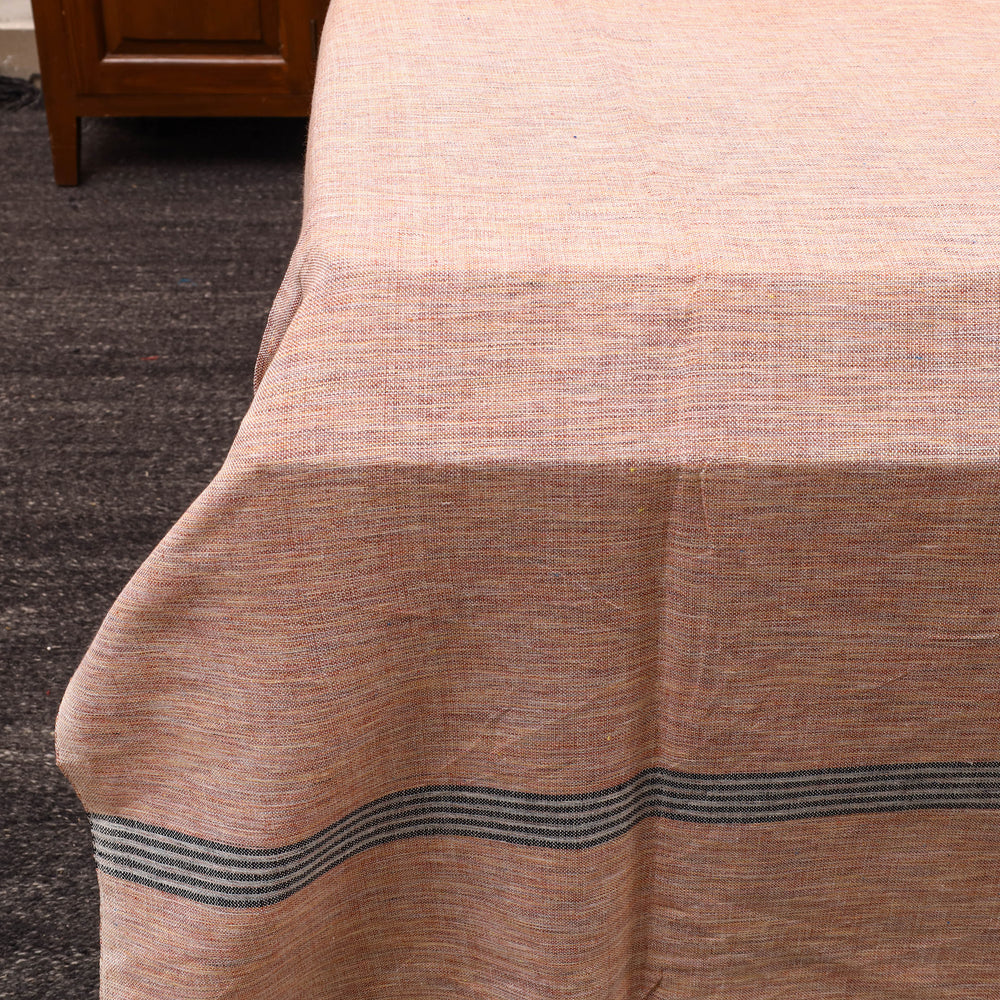 Peach - Plain Cotton Double Handloom Bed Cover (98 x 90 in) 43