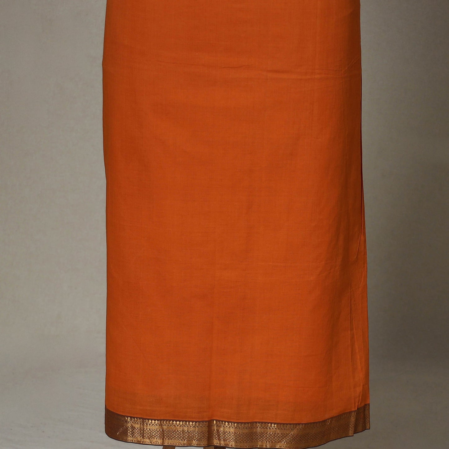 Orange - 3pc unstitched plain dress material with jewellery
