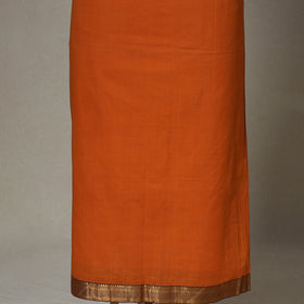 Orange - 3pc unstitched plain dress material with jewellery