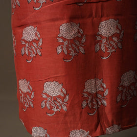Akola Hand Block Print Chanderi Silk 2pc Unstitched Dress Material Kurta Set 11