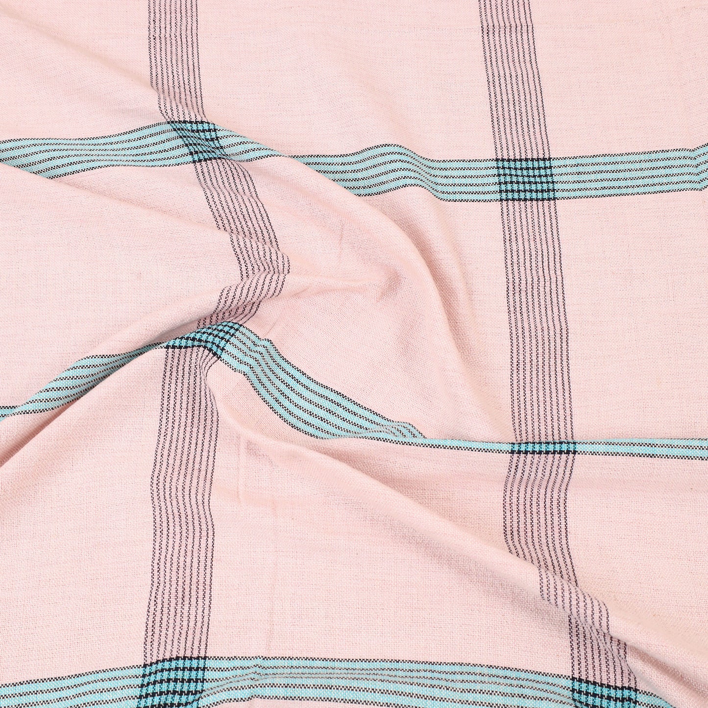 Peach - Plain Cotton Double Handloom Bed Cover (98 x 90 in) 44