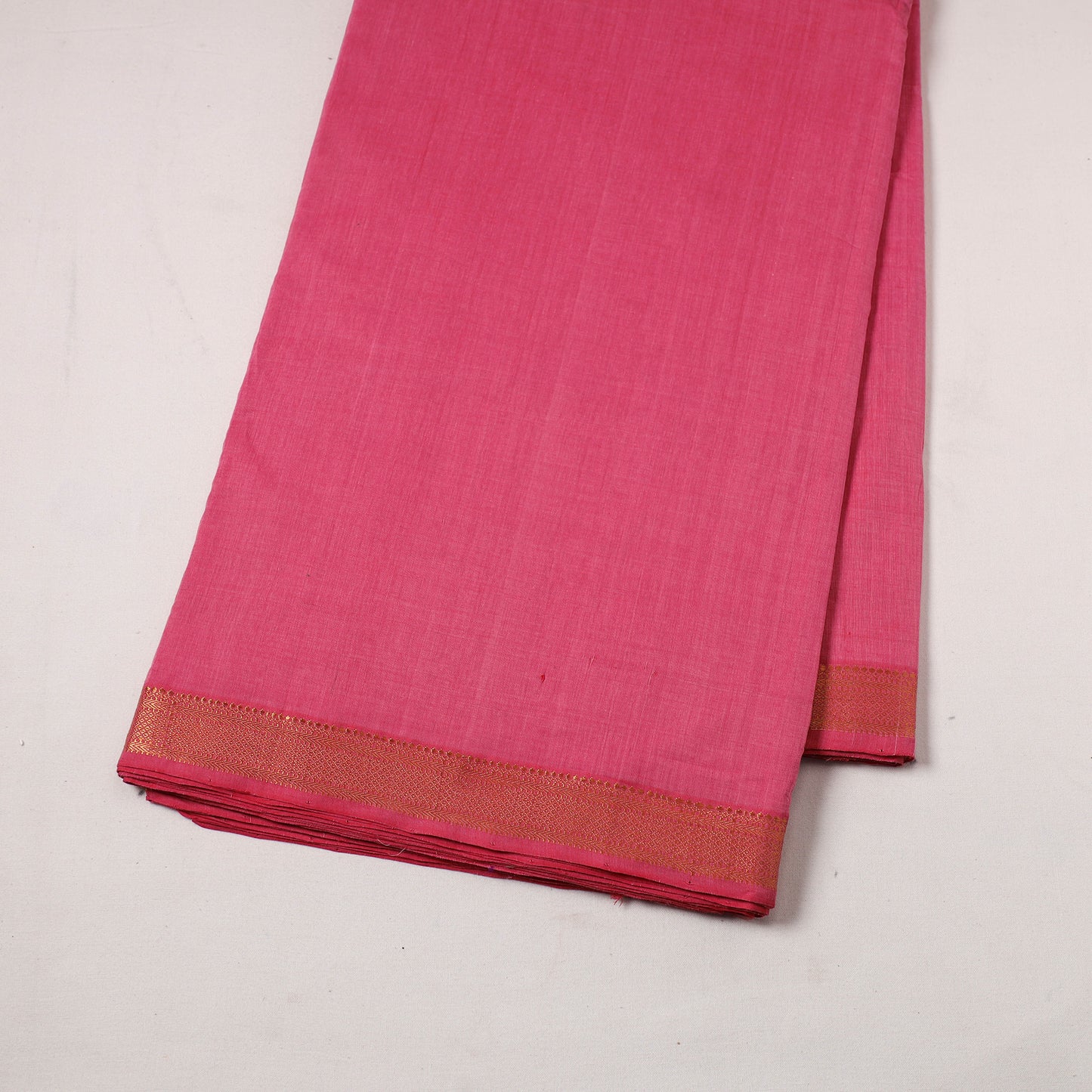 Pink - handloom cotton zari border mangalagiri fabric 22