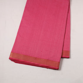 Pink - handloom cotton zari border mangalagiri fabric 22