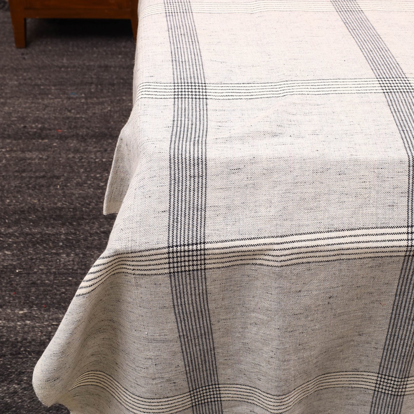 Grey - Plain Cotton Double Handloom Bed Cover (98 x 90 in) 45