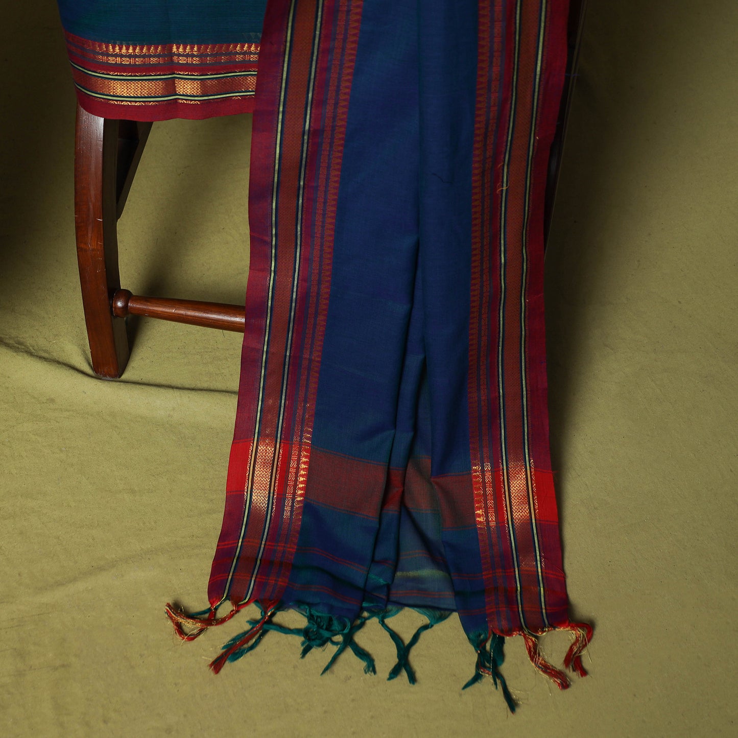 Dharwad Cotton 3pc Unstitched Dress Material Suit Set with Woven Zari Border 88