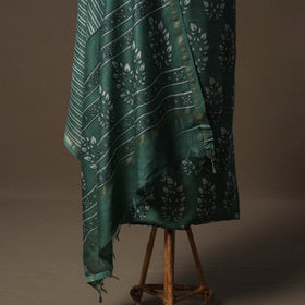 Akola Hand Block Print Chanderi Silk 2pc Unstitched Dress Material Kurta Set 13