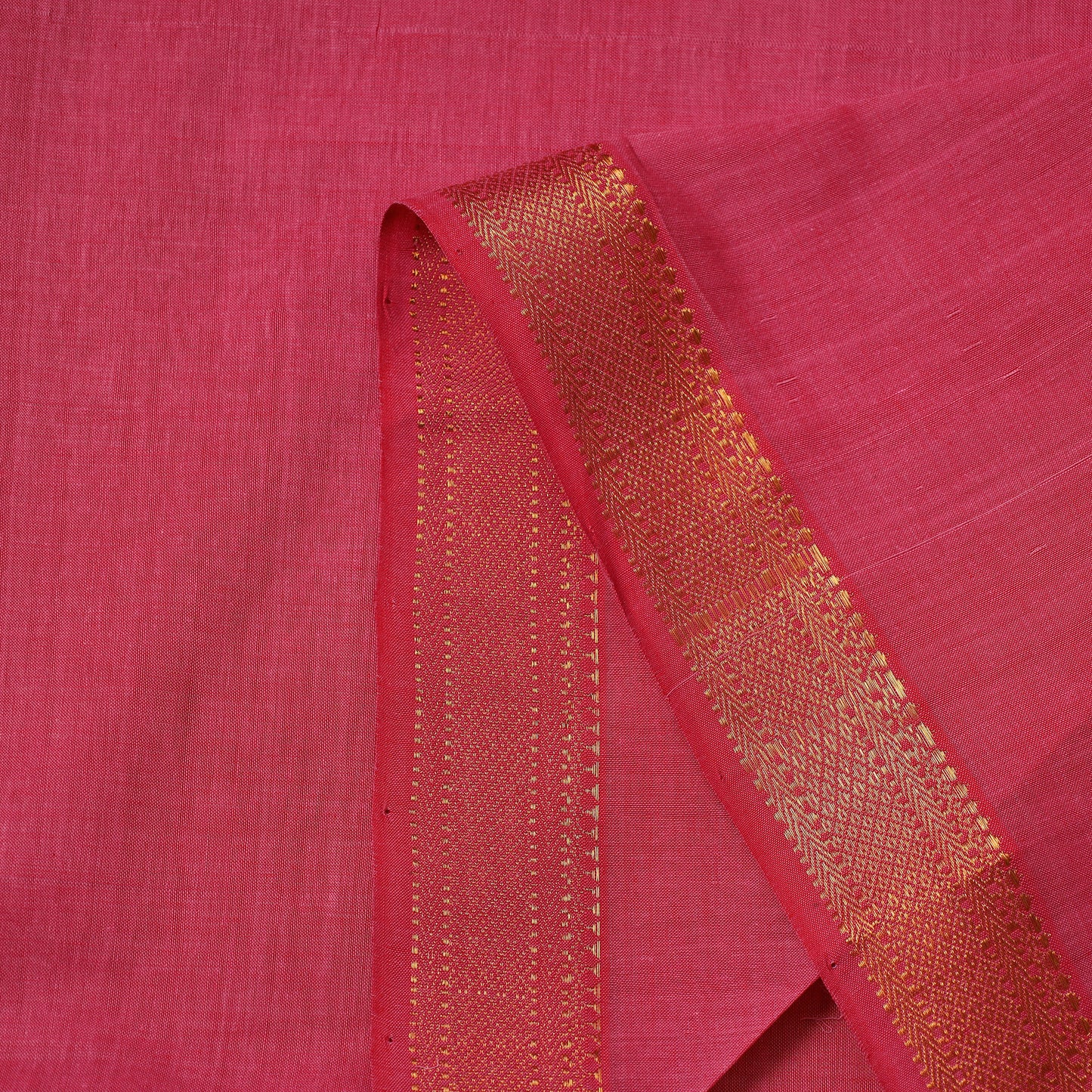 Pink - handloom cotton zari border mangalagiri fabric 22