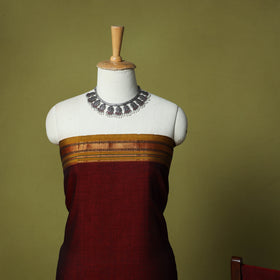 Dharwad Cotton 3pc Unstitched Dress Material Suit Set with Woven Zari Border 89