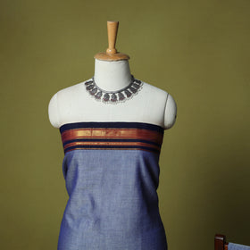 Dharwad Cotton 3pc Unstitched Dress Material Suit Set with Woven Zari Border 90