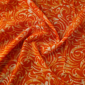 Orange Cotton Hand Batik Print Fabric