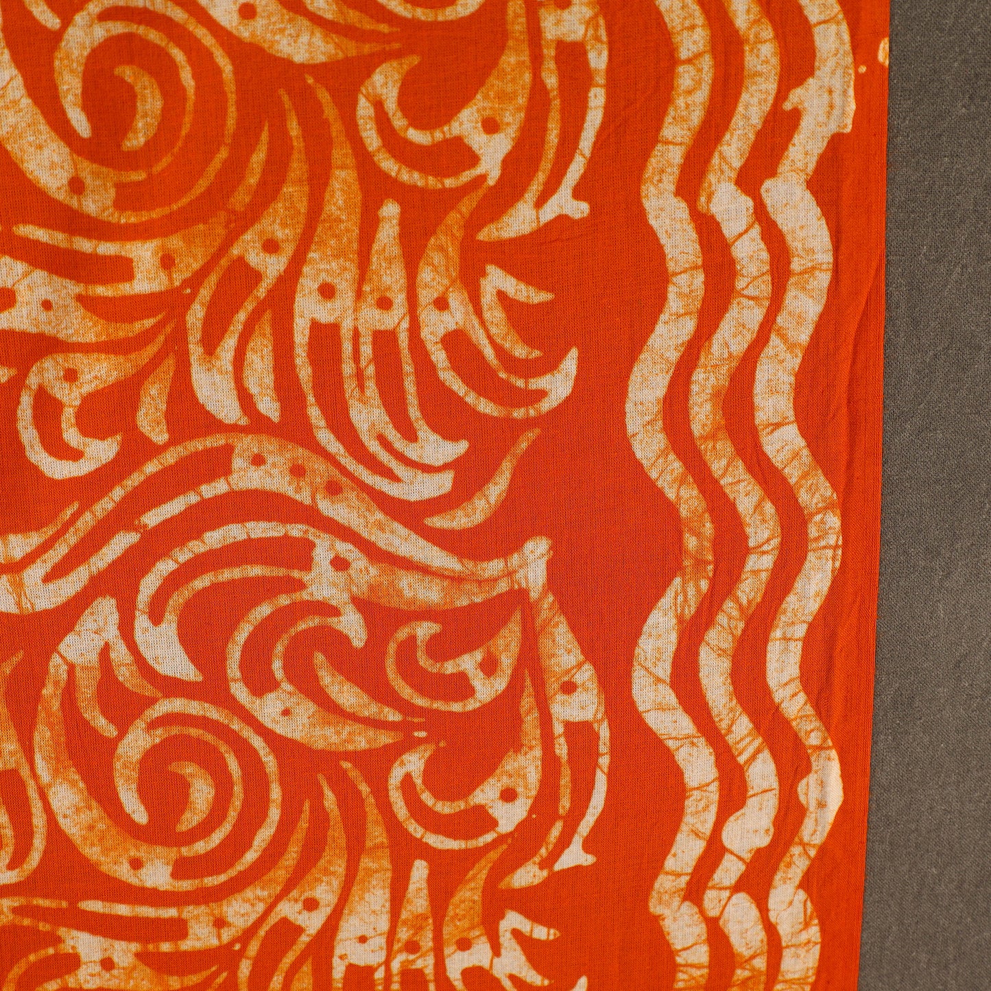 Orange Cotton Hand Batik Print Fabric