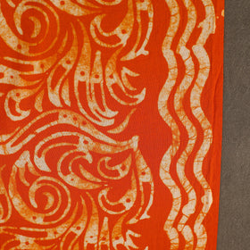 Orange Cotton Hand Batik Print Fabric
