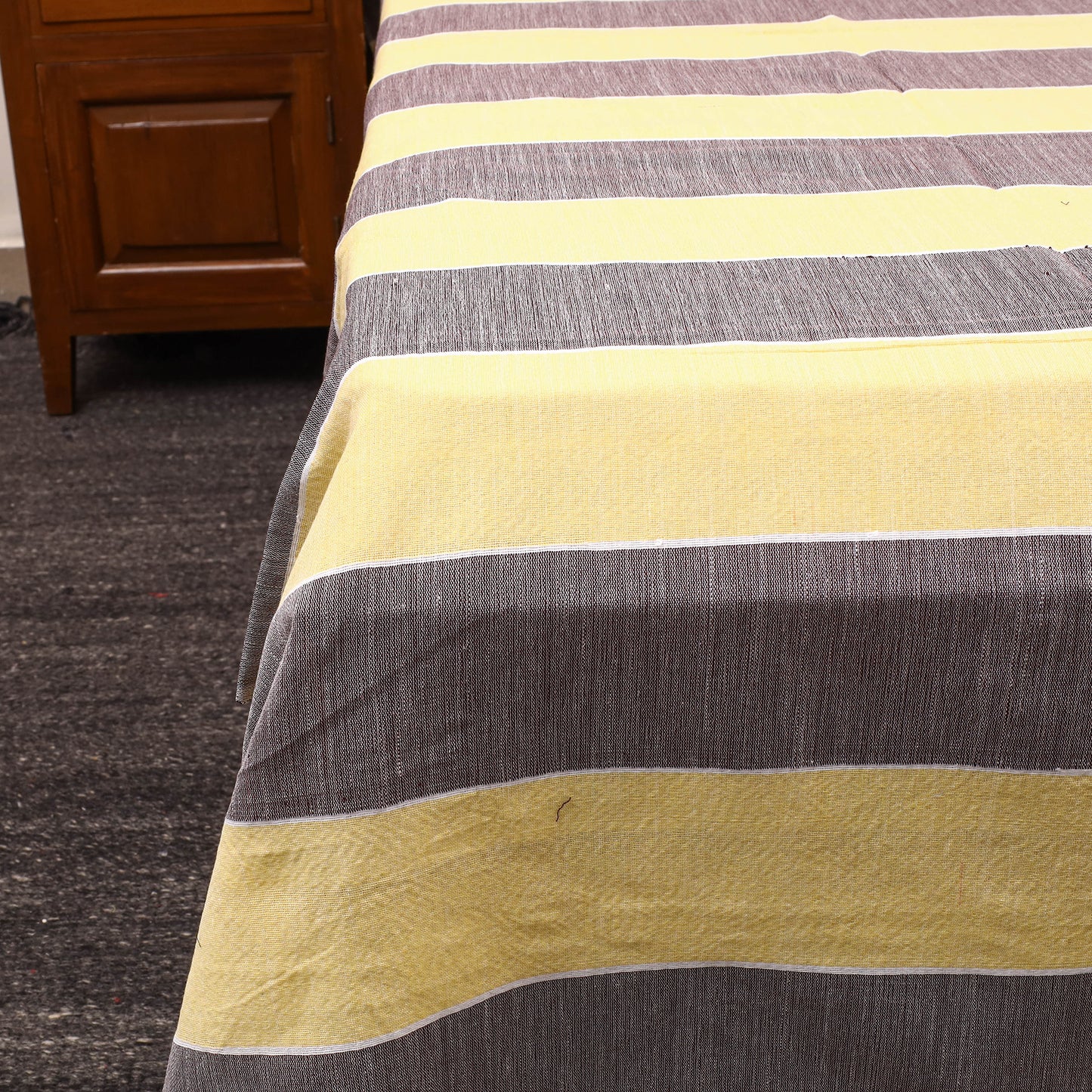 Multicolor - Plain Cotton Double Handloom Bed Cover (98 x 90 in) 48