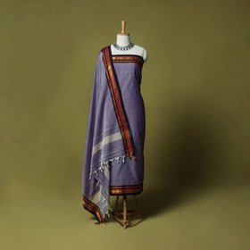 Dharwad Cotton 3pc Unstitched Dress Material Suit Set with Woven Zari Border 91
