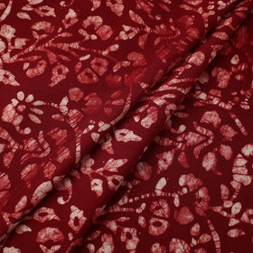 Maroon Cotton Hand Batik Print Fabric