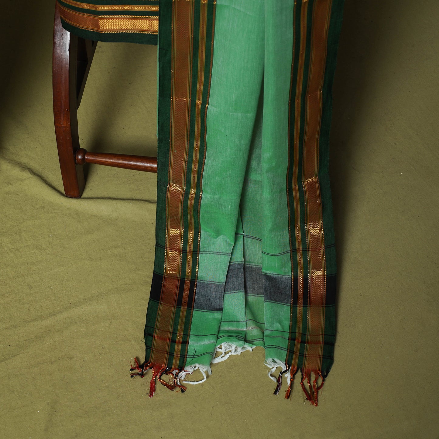 Dharwad Cotton 3pc Unstitched Dress Material Suit Set with Woven Zari Border 92