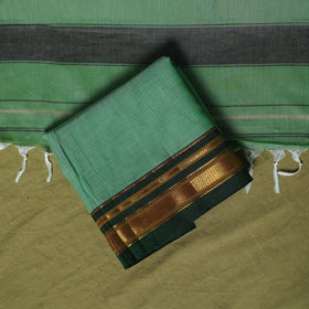 Dharwad Cotton 3pc Unstitched Dress Material Suit Set with Woven Zari Border 92