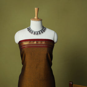 Dharwad Cotton 3pc Unstitched Dress Material Suit Set with Woven Zari Border 93