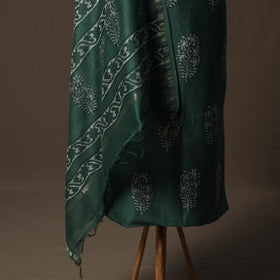 Akola Hand Block Print Chanderi Silk 2pc Unstitched Dress Material Kurta Set 19
