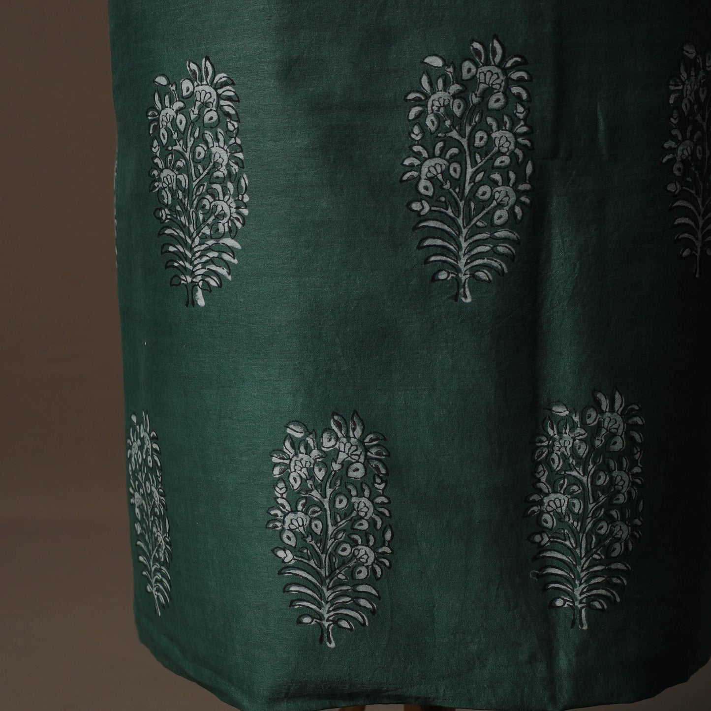 Akola Hand Block Print Chanderi Silk 2pc Unstitched Dress Material Kurta Set 19