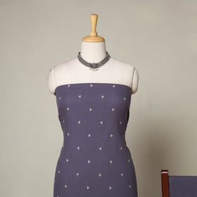 Purple - 3pc Cotton Unstitched Jacquard Dress Material 17