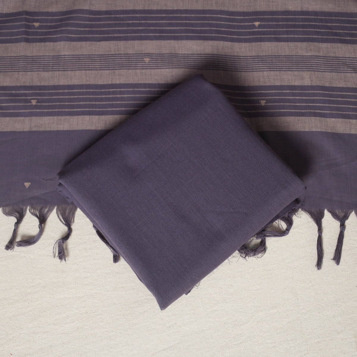 Purple - 3pc Cotton Unstitched Jacquard Dress Material 17