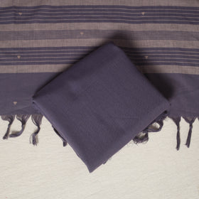 Purple - 3pc Cotton Unstitched Jacquard Dress Material 17