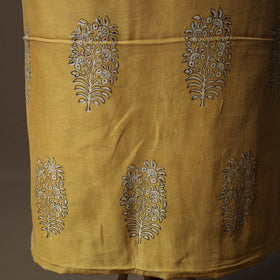 Akola Hand Block Print Chanderi Silk 2pc Unstitched Dress Material Kurta Set 22