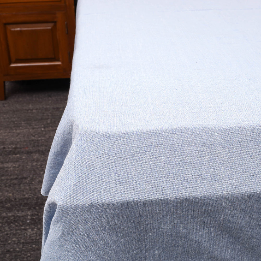 Blue - Plain Cotton Double Handloom Bed Cover (98 x 90 in) 55