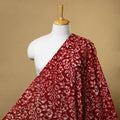 Maroon Cotton Hand Batik Print Fabric