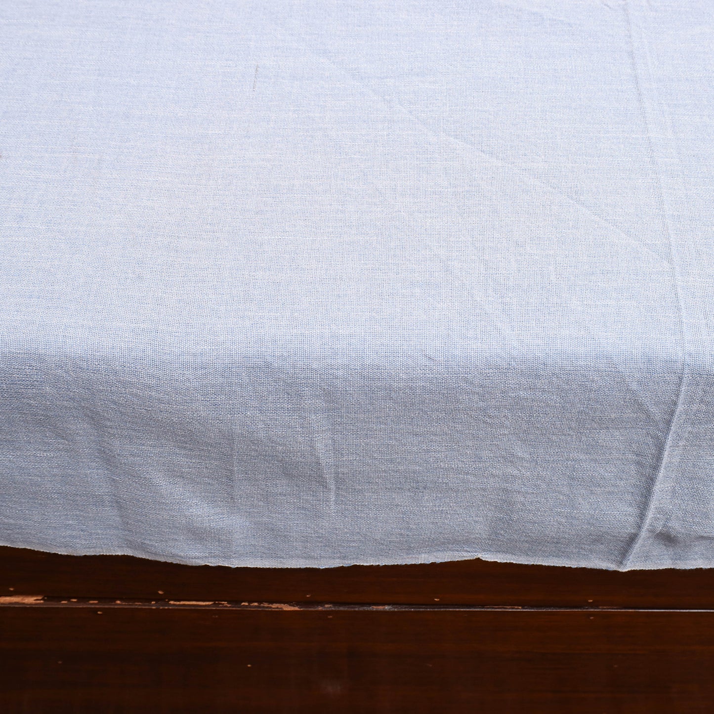 Blue - Plain Cotton Double Handloom Bed Cover (98 x 90 in) 55