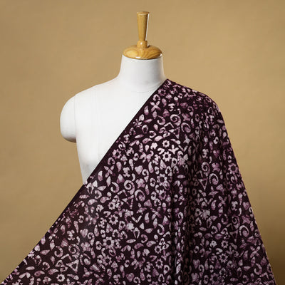 Maroon Cotton Hand Batik Print Fabric