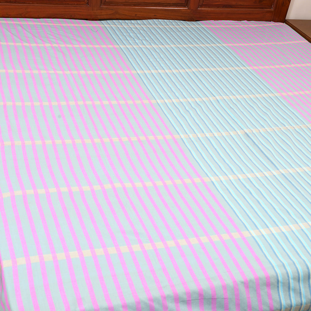 Multicolor - Plain Cotton Double Handloom Bed Cover (108 x 90 in) 98