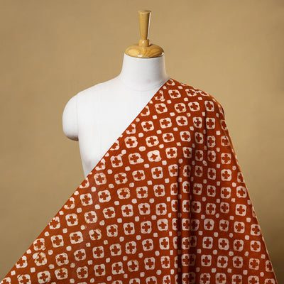 Brown Cotton Hand Batik Print Fabric