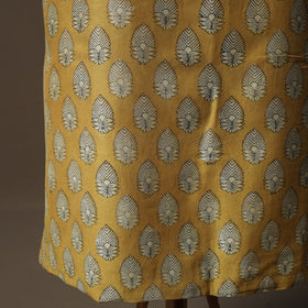 Akola Hand Block Print Chanderi Silk 2pc Unstitched Dress Material Kurta Set 25