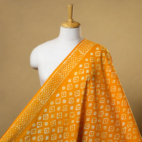 Yellow Cotton Hand Batik Print Fabric