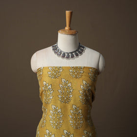 Akola Hand Block Print Chanderi Silk 2pc Unstitched Dress Material Kurta Set 26