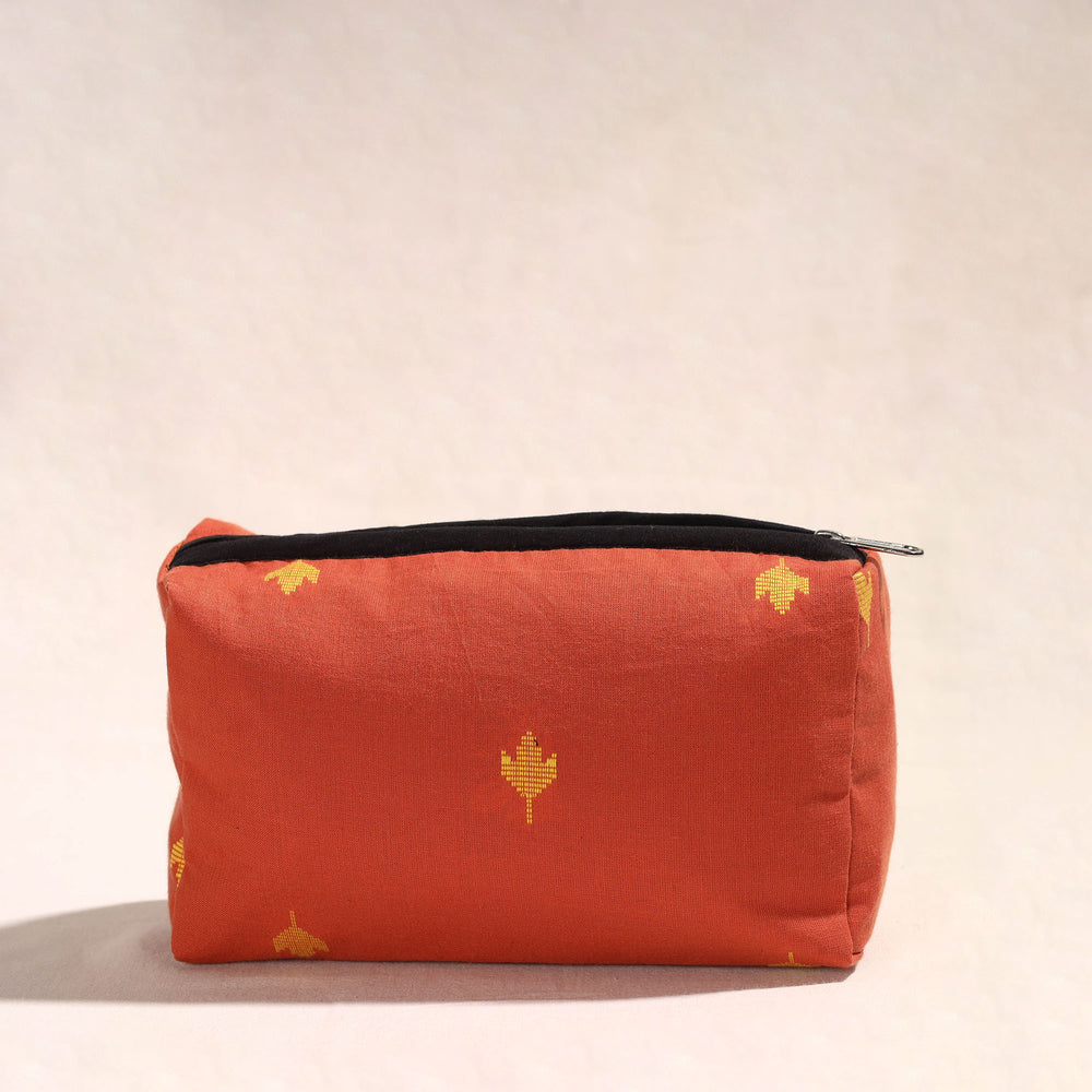 Orange - Handmade Cotton Toiletry Pouch 02